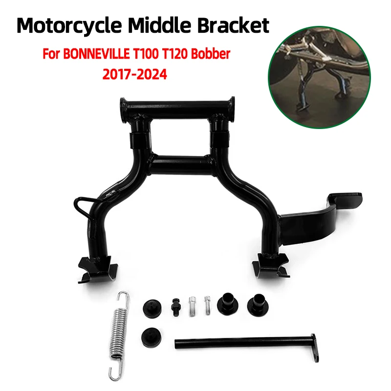 For BONNEVILLE T100 T120 Bobber 2017 2018 2019 2020 2021 2022 2023 2024 Motorcycle Middle Kickstand Center Parking Stand Support