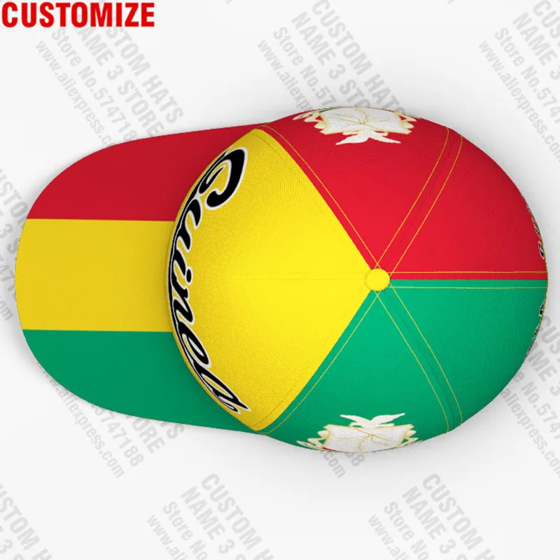 Guinea Baseball Cap Free Custom Made Name Guinee Team Logo Gn Peaked Hats Gin Country Travel French Nation Guinean Flag Headgear