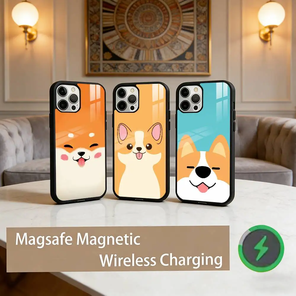

Cute corgi dog Phone Case For iPhone17,16,15,14,13,12,11 Plus,Pro Max Magnetic For Magsafe Wireless Charging