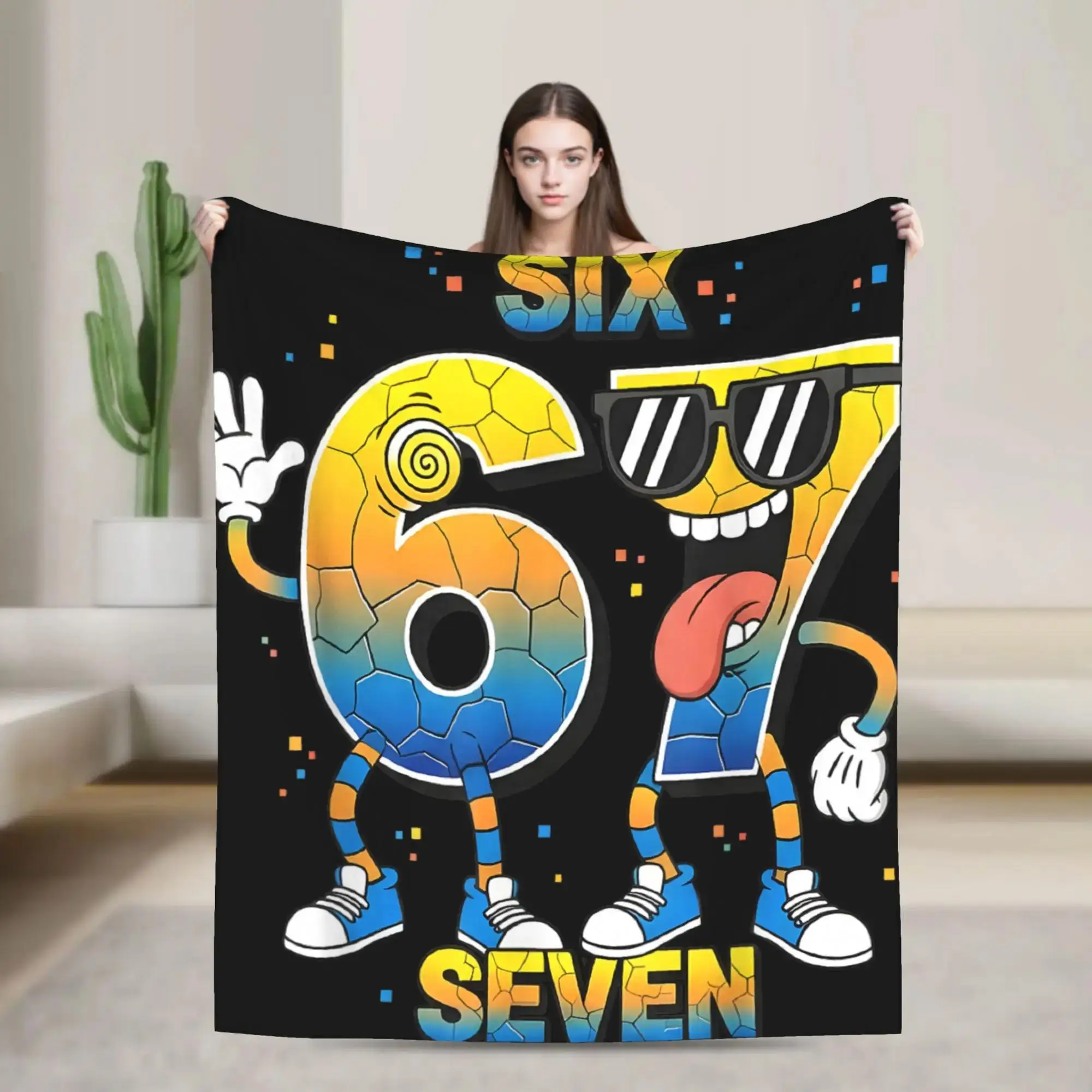 

Плед-покрывало Six Seven с забавным итальянским скейтборд-мемом, мягкий, теплый, плюшевый, для детской кровати, фланелевый
