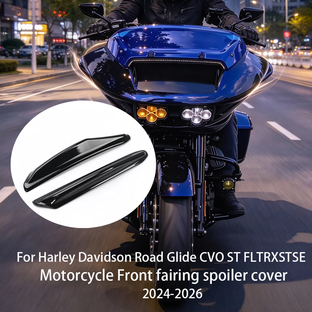 For Harley Davidson Road Glide CVO ST FLTRXSTSE 2024-2026 Motorcycle Front Side Fairings Spoilers Cover New Black Side wings