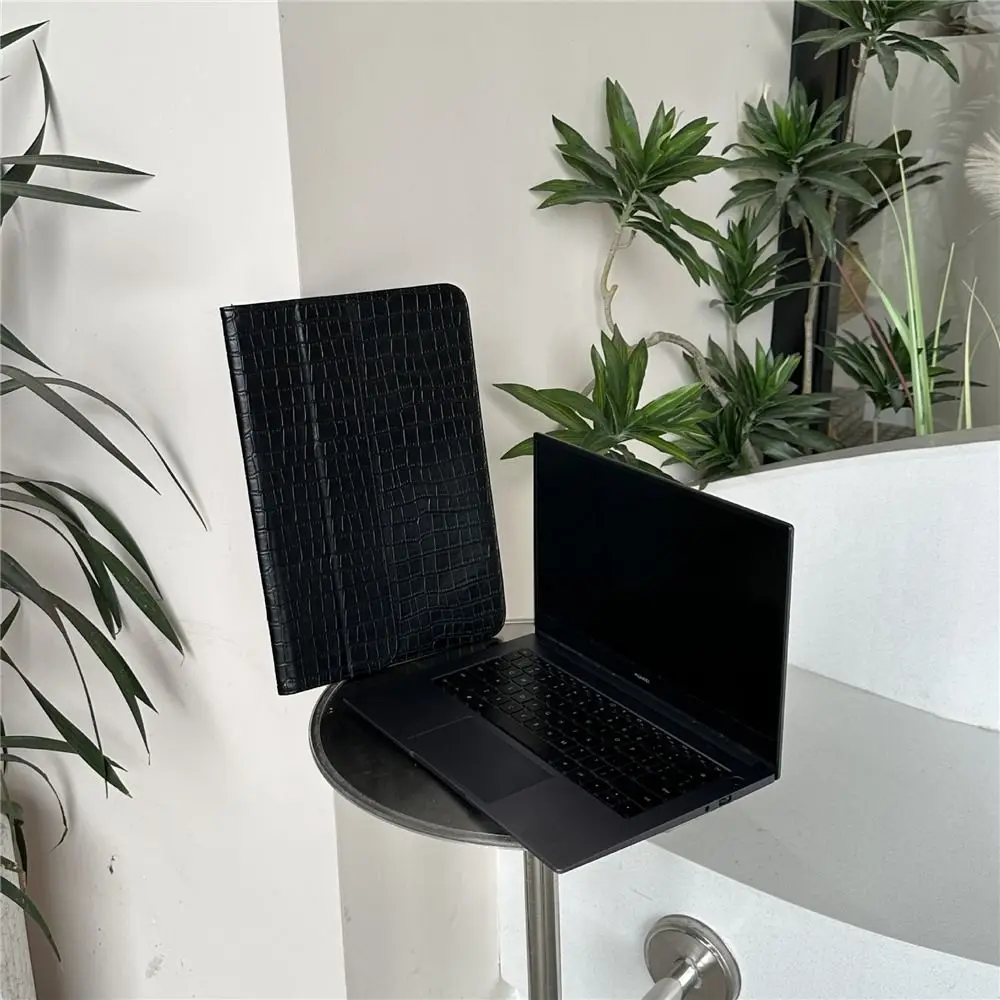 Leather Pattern Design Laptop Sleeve Carring Case 13 13.3 14.1 15.6 Inch Bracket Function Laptop Bag for Lenovo Dell LG16