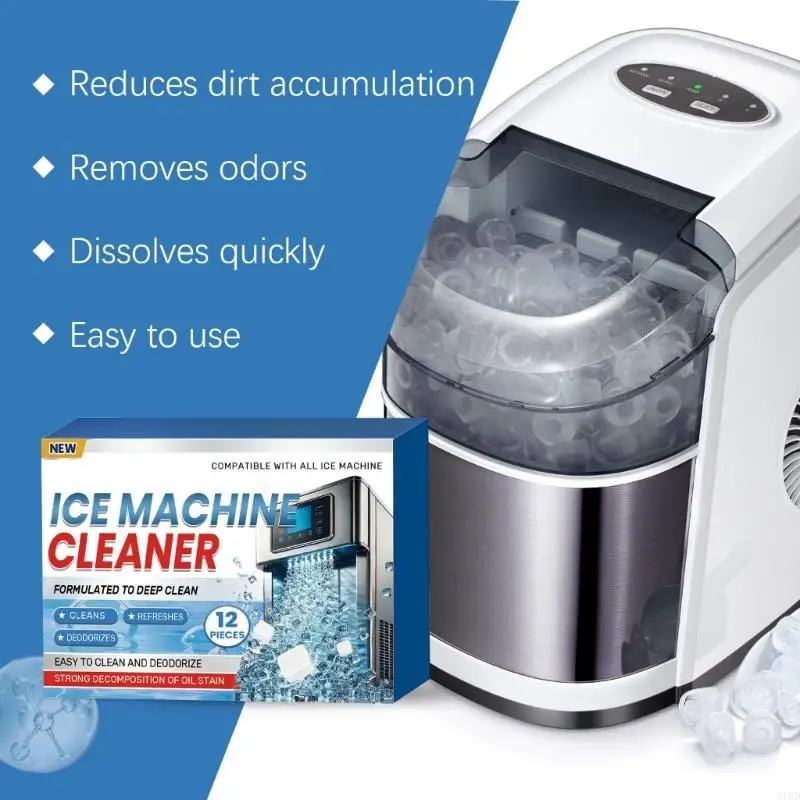 31BD 12Pieces Ice Makers Machine Descaler Tablettes pour production glace sûre hygiénique Home and Commercial