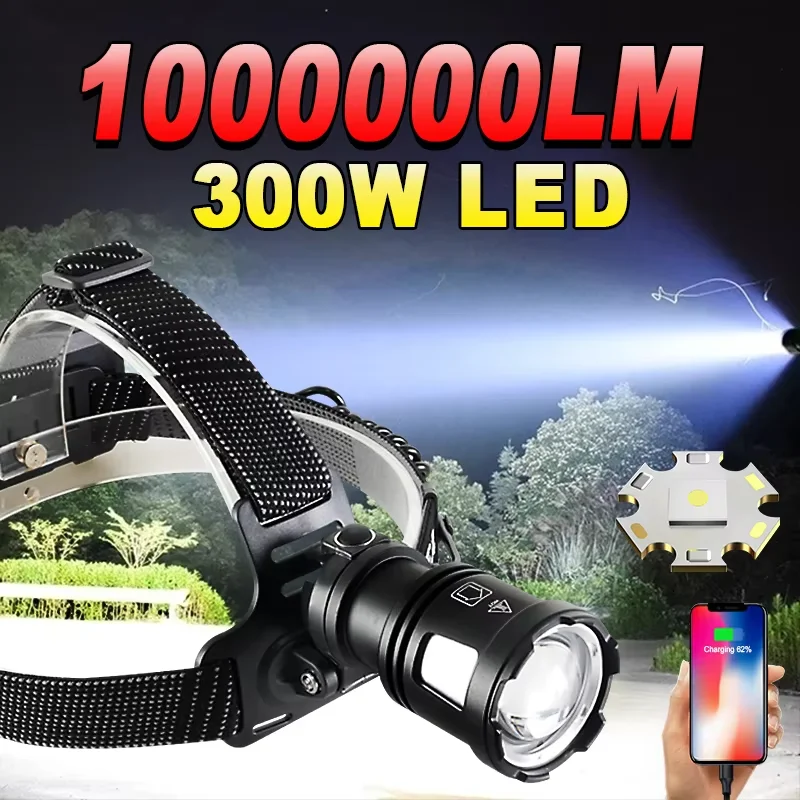 

2025High Power Led Headlamp Rechargeable Headlamp Flashlight 18650 Strong Light Long Range Head Light Camping Fishing Head Torch