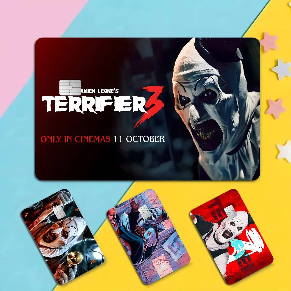 T-Terrifier 3 Horror Clown Movie Anime Spend or Save Funny Ultra Thin No Fade Sticker Skin Cover Film for Debit Credit Card