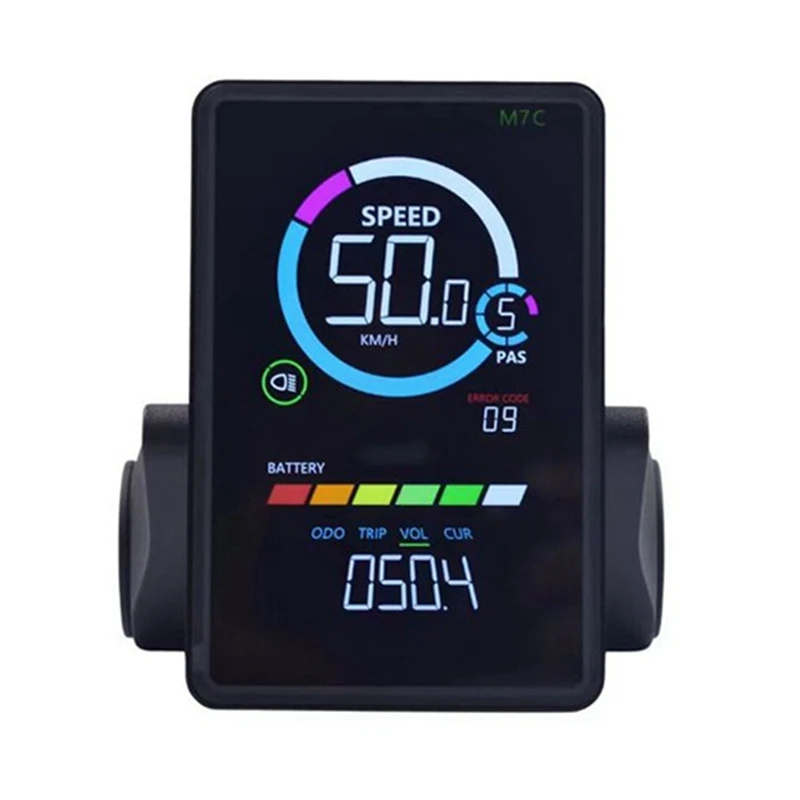 

New 24V-60V M7C-2 E-Bike LCD Colorful Display Meter Connection Plug Electric Bicycle Display With USB UART