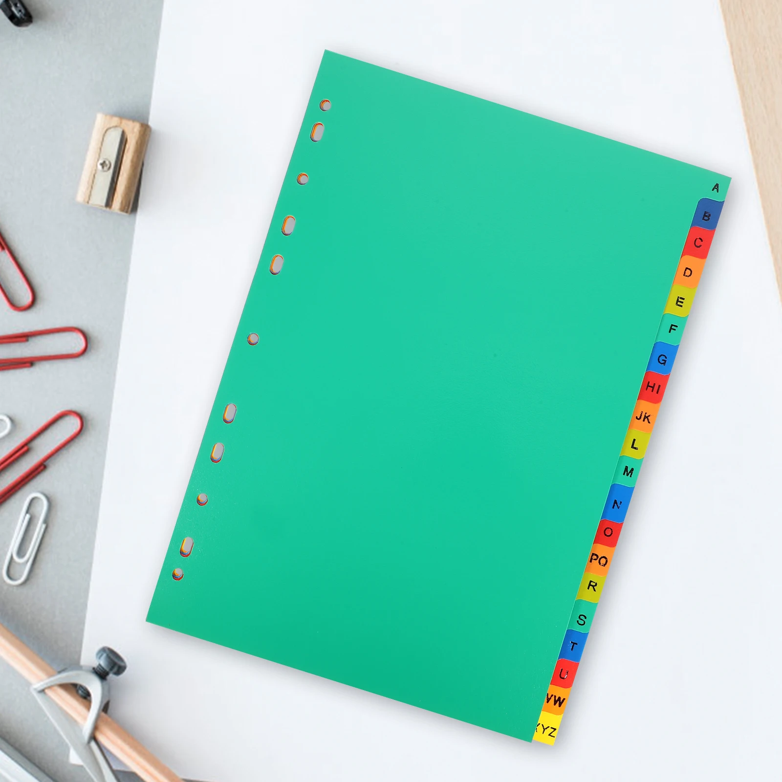 21 Pcs Note Pads A4 Separated Loose Leaf Punched Binder Dividers Loose-leaf Page Markers File Office Folder Tabbed File Book