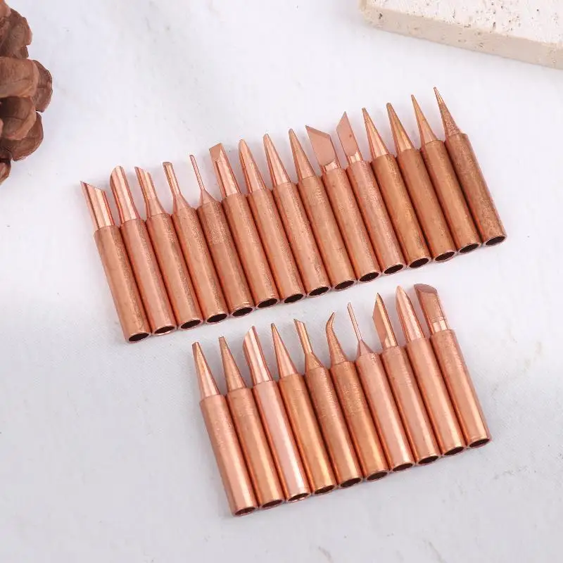 

1set 900 Pure Copper Soldering Iron Tip Soldering Iron Tip Pure Copper Non-magnetic Soldering Horn Electric Soldering Iron Tip