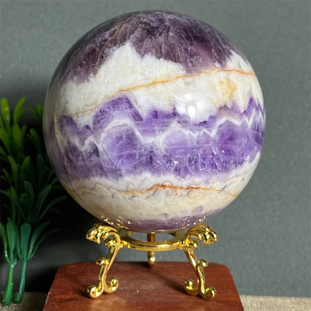 Dream Amethyst Sphere Ball Crystal Natural Handmade Carving Reiki Minerals Geode Energy Home Decoration Healing Gemstone+Stand