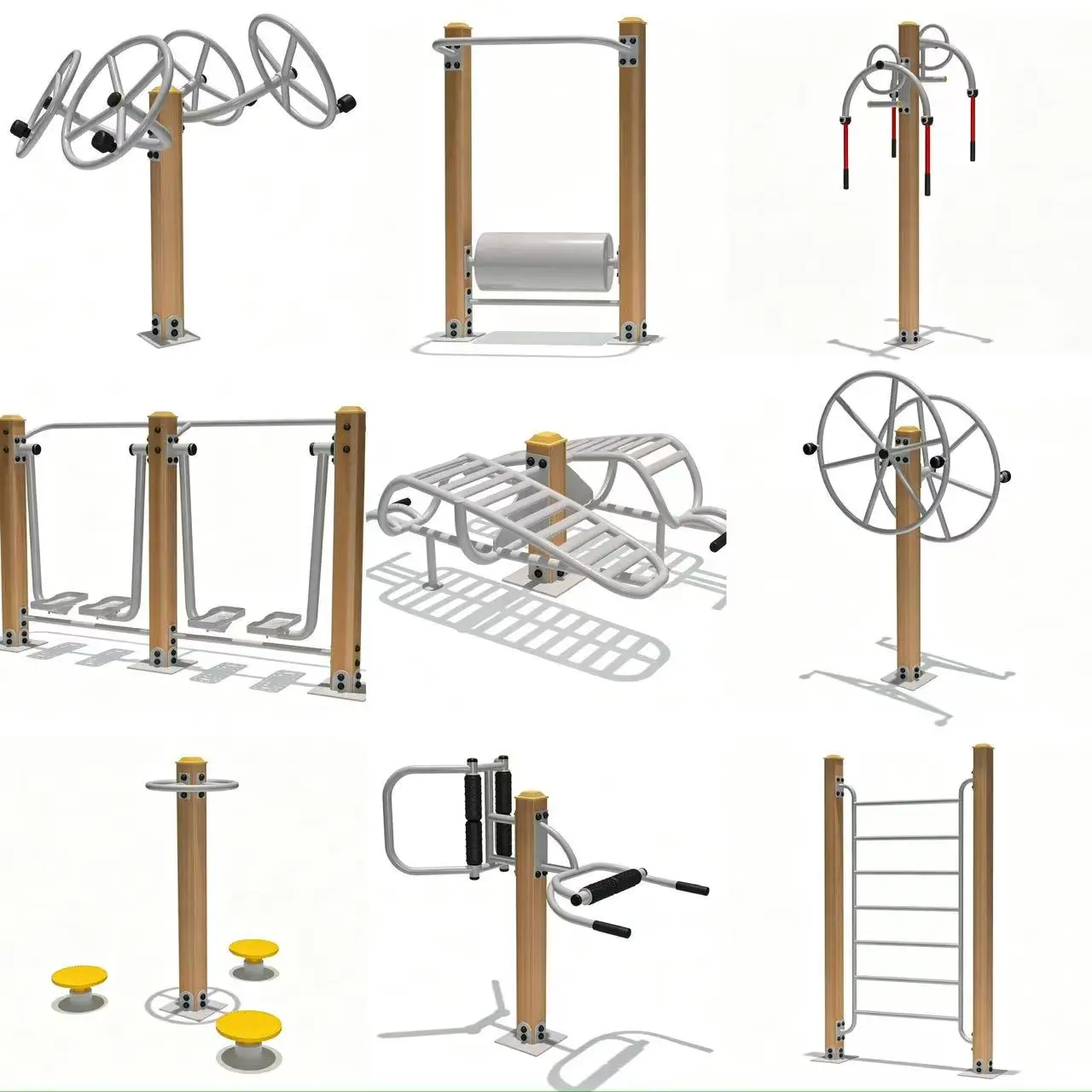 Sturdy Durable Double‑User Abdominal Trainer Board Outdoor Sit‑Up Fitness Equipment for Public Park Exercise