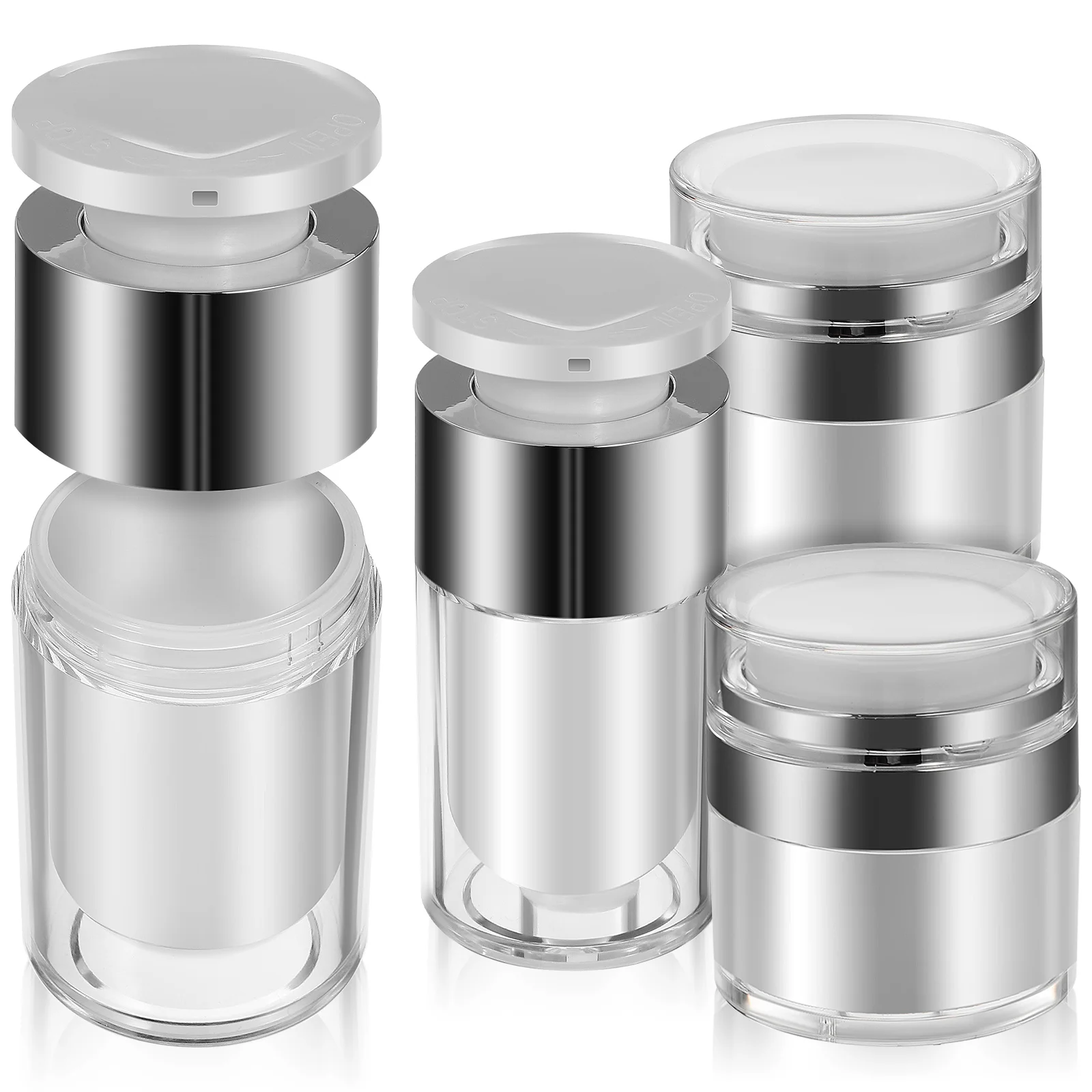 

4 Pcs Empty Bottle Skincare Products Vacuum Bottles Airless Pump Container Lotion Jar with Moisturizer Acrylic Travel