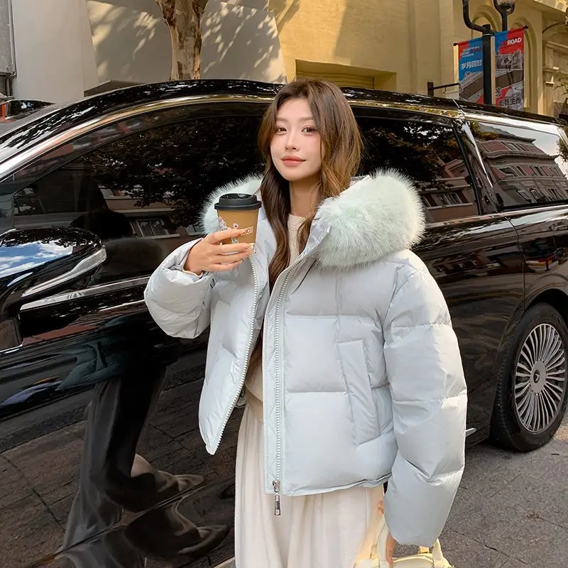 

Puffer Parkas Womens Korean Popular Women'S Clothes Athleisure Fashion Adjustable Sleeve White School Autumn Drawstring Long Ins