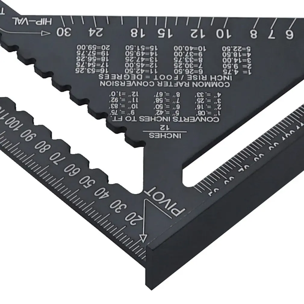 Règle triangulaire de 7/12 pouces, carré à 90 degrés, outil de mesure du travail du bois, outils carrés de charpentier, rapporteur d'angle, nouveauté 2025