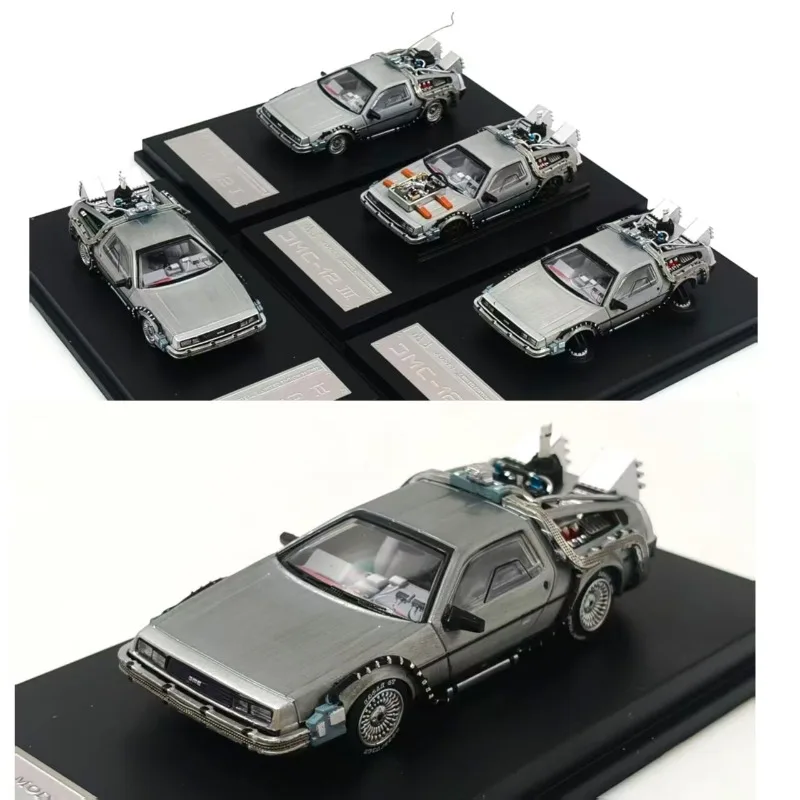 In stock 1:64 Time Machine Movie Edition Alloy Simulation Vehicle Model, Boy Toy Gift, Room Collection Decoration Item
