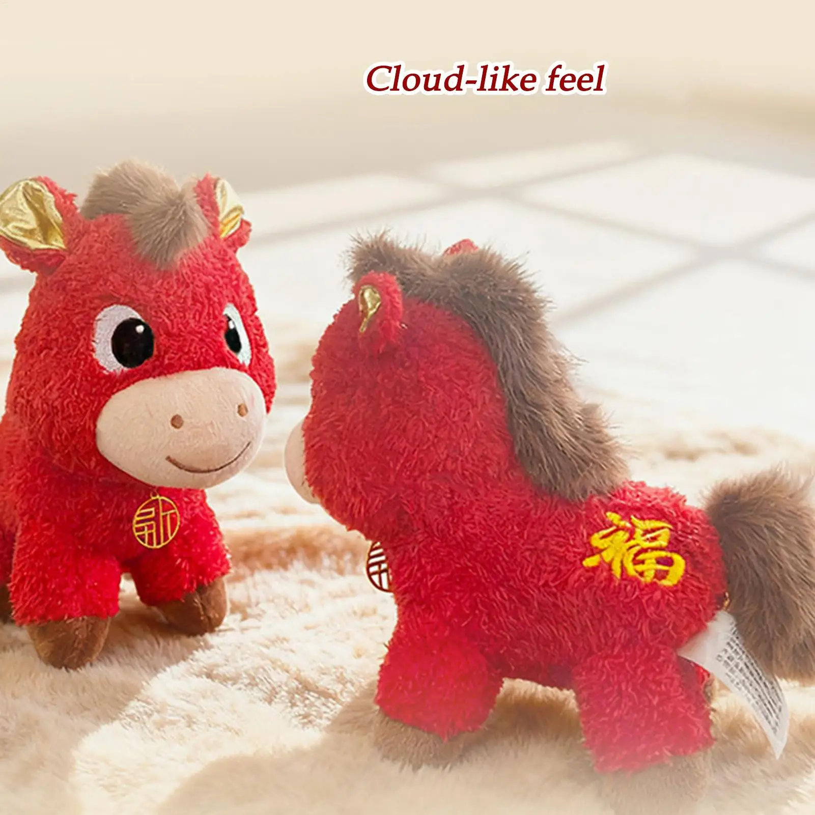 ตุ๊กตาสัตว์นุ่มสำหรับเด็กผู้หญิง สีแดงนำโชค ตุ๊กตาสัตว์มงคลต้อนรับปีใหม่ ปีมะโรง ของเล่นตุ๊กตาผ้าสำหรับโซฟา โต๊ะข้างเตียง เตียงนอน ห้องเด็ก