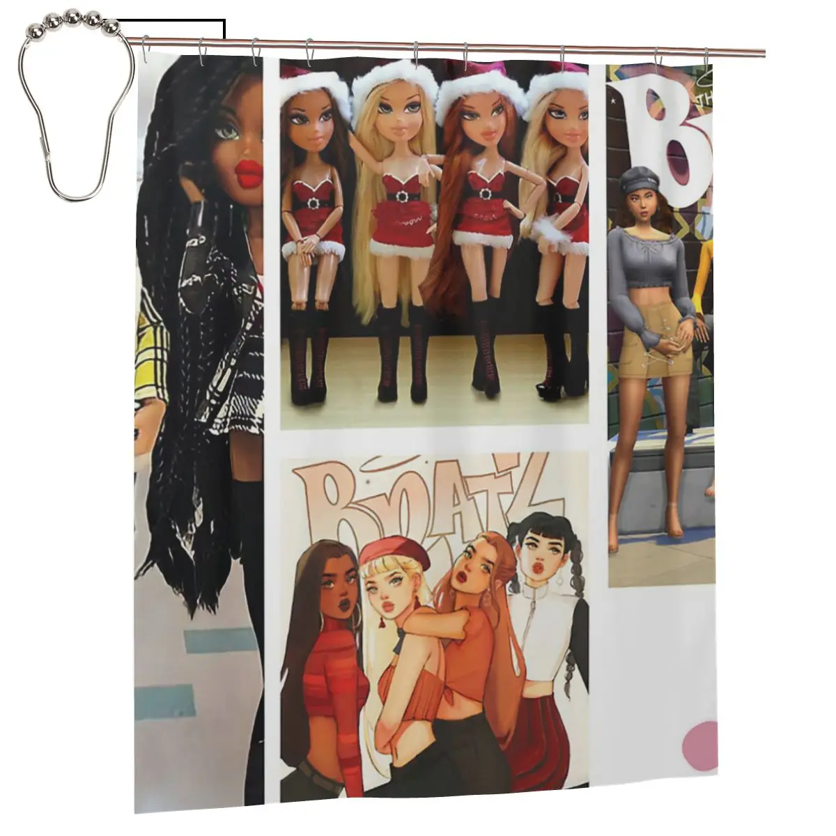 

Занавеска для душа Bratz Rock Angelz Doll, полиэстеровая, водонепроницаемая, для ванной комнаты, с крючками