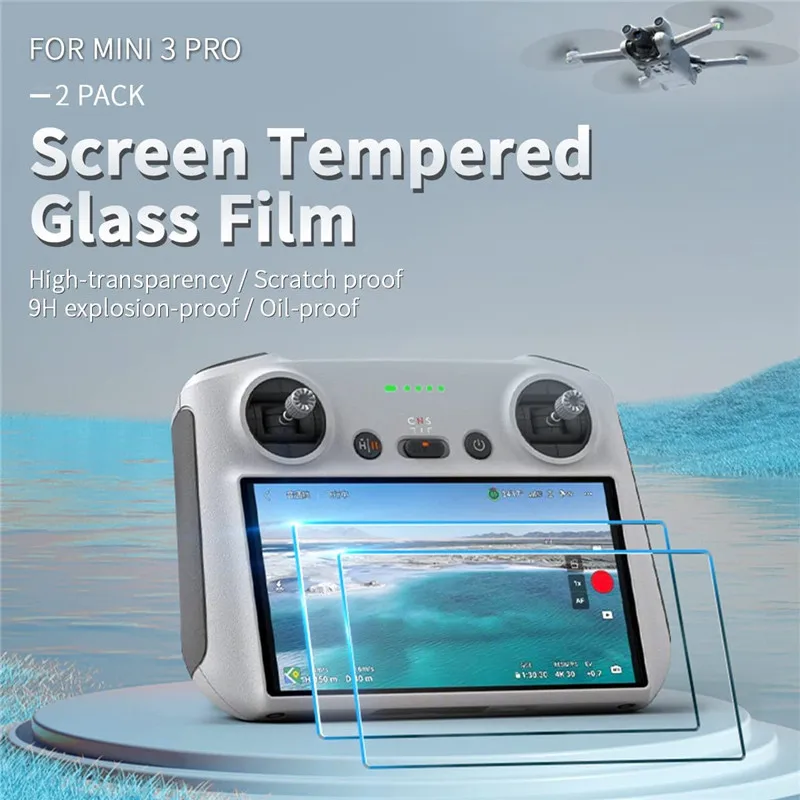 Pelindung Layar Kaca Tempered untuk DJI Mini 3 Pro Remote Control Film HD Antigores dan Aksesori Pelindung Layar Water Drop