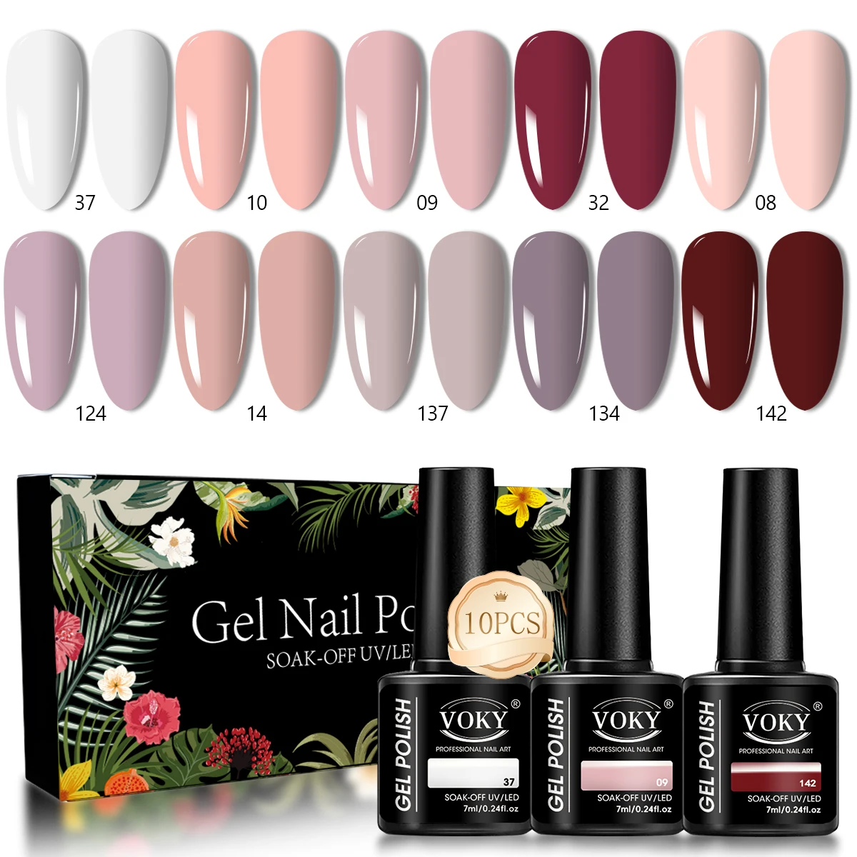 

10-piece nail polish set, long-lasting, alcohol-free and formaldehyde-free, suitable for both home and salon use