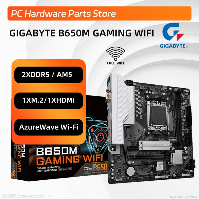 GIGABYTE B650M GAMING WIFI Motherboard 2.5G AM5 PC Gamer New Micro-ATX AMD  B650 DDR5 6000 MHz M.2 USB3.2 96GB Socket placa mae - AliExpress