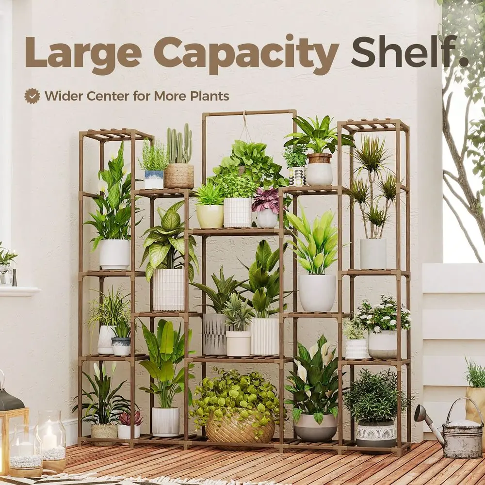 

Plant Shelf Plant Stand Indoor Hanging Tall Outdoor Plant Holder Wood For Multiple Plants Plant Rack For Living Room Garden Bal