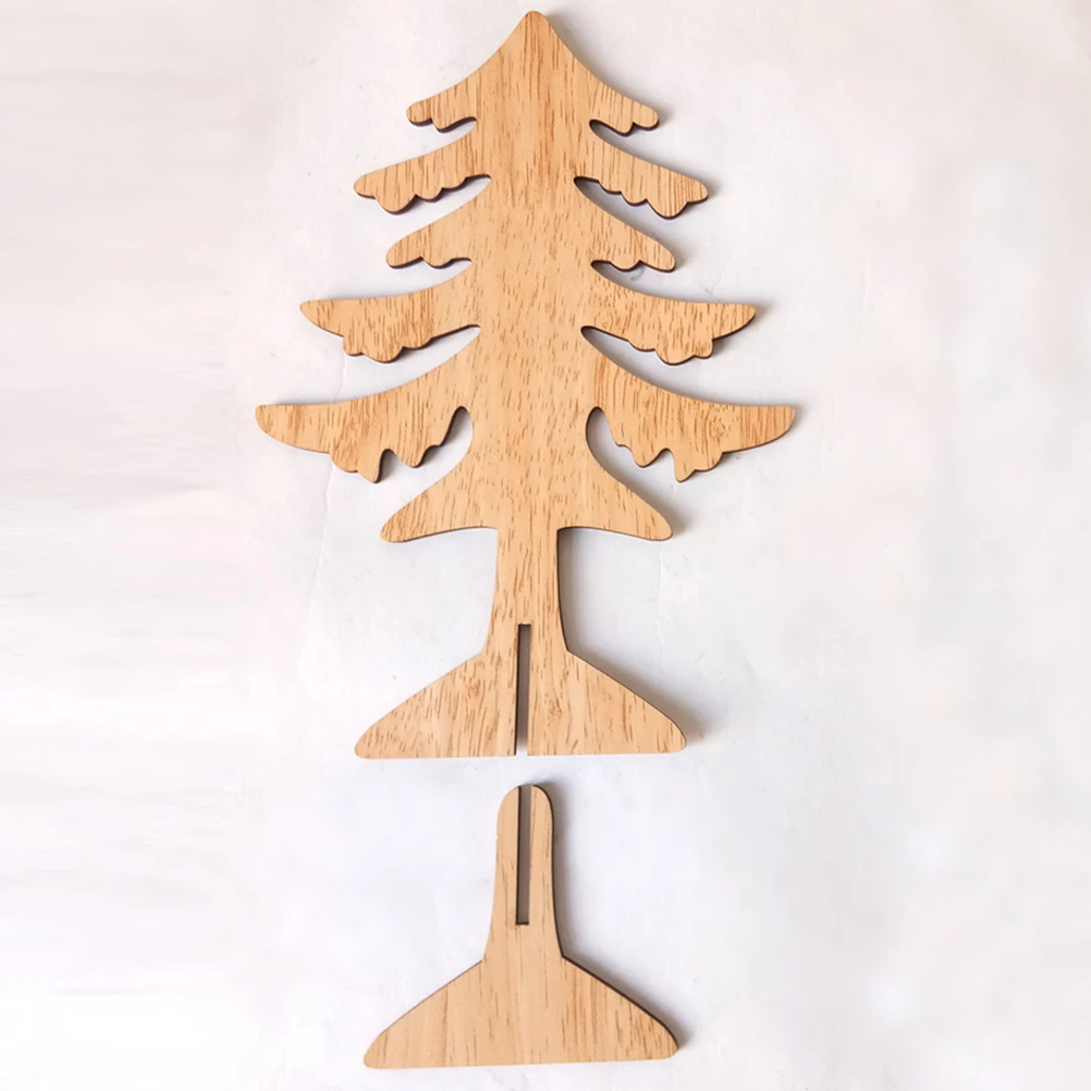 

6Pcs Mini Wood Christmas Ornaments Laser Carved Desktop Decorations for Home Office Holiday Display Portable Wood Ornament Set