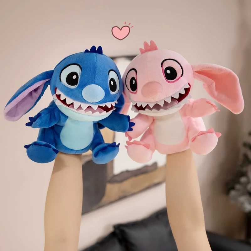 Niedliche Stitch-Handpuppe, schöne gefüllte Anime-Stich-Lilo und Stitch-Eltern-Kind-Spielpuppe, Engel, beschwichtigen Spielzeug, Geburtstagsgeschenke