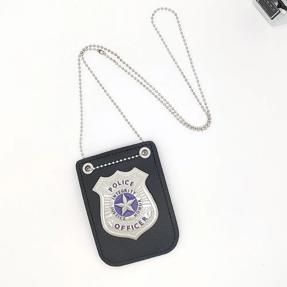 

Dress Up Cosplay Police Badge Pretend Play With Chain Police Role Play Toy Police Officer Belt Clip Simulation Police Badge