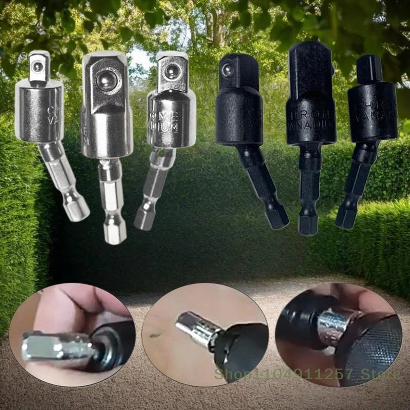 

360 Degree Hand Drill Conversion Head 1/4"3/8"1/2" Hexagonal Shank To Quadrilateral Socket Universal Joint Rod Driver Connector