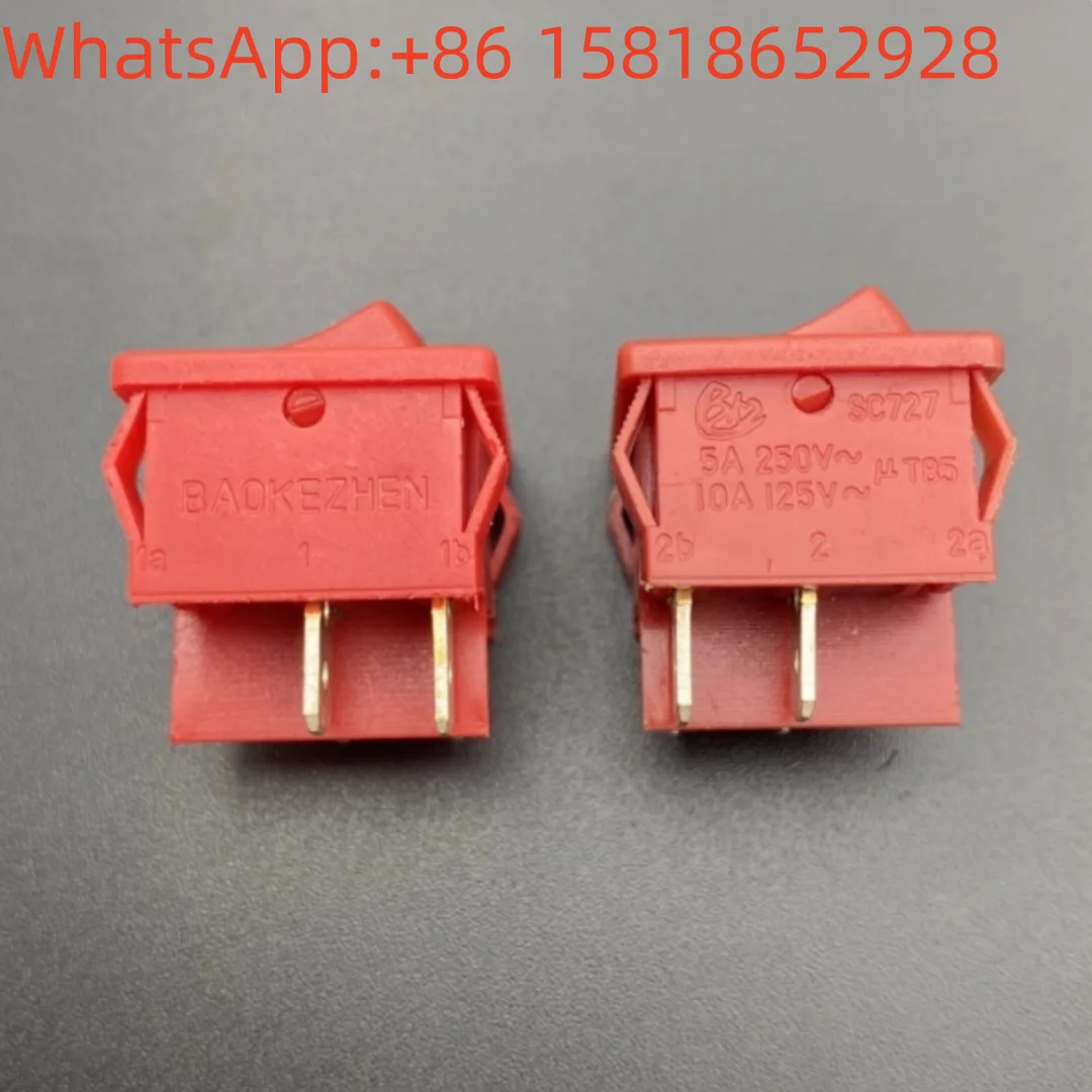5pcs Baoke Zhen BAOKEZHEN SC727 boat-shaped power switch buttons rocker boat-shaped red keys 4 pins 2 positions