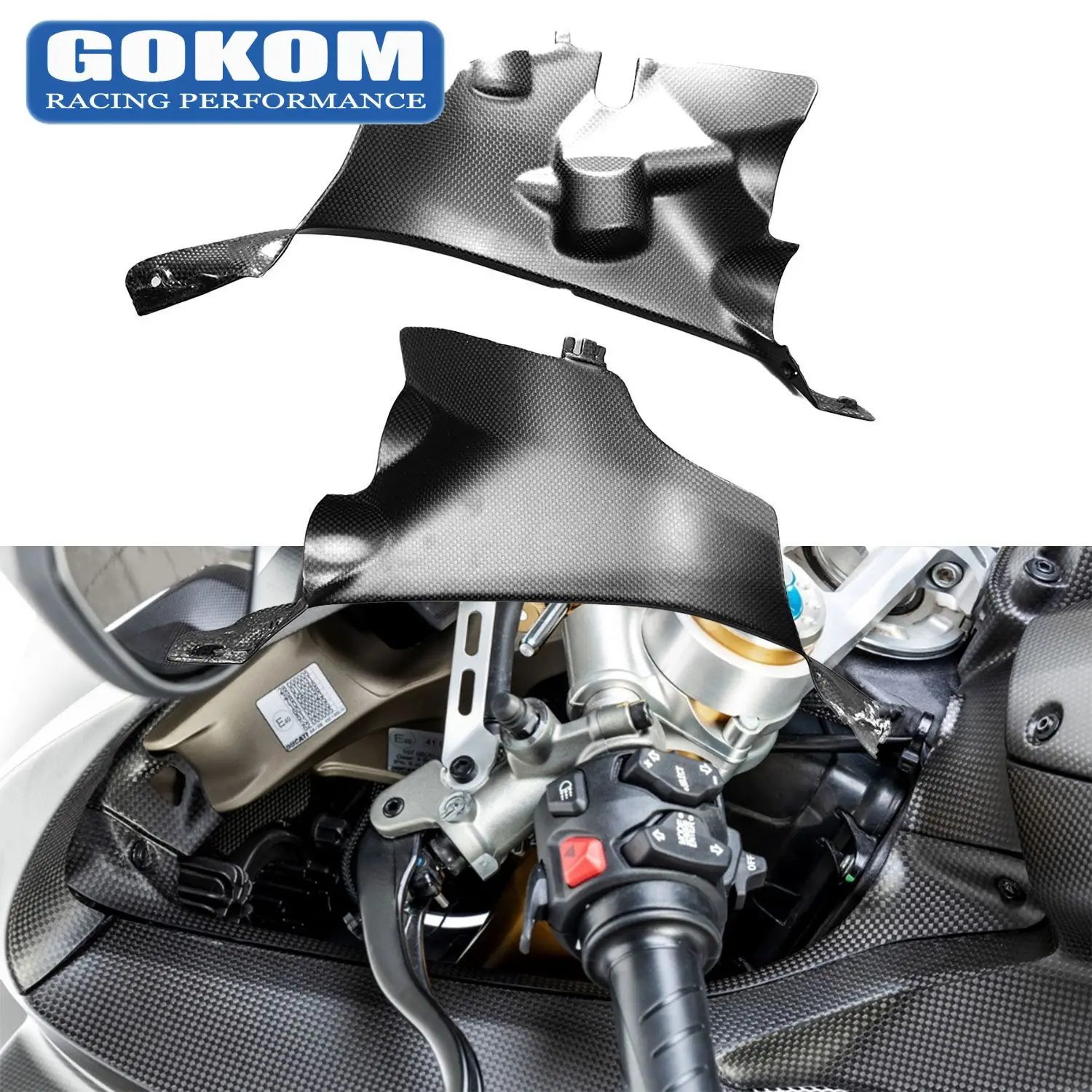 

Gokom Racing Motorcycle Parts Carbon Fiber Carbon Fiber Inner Side Fairing Panels For Ducati Panigale V4 / S / R 2018-2023