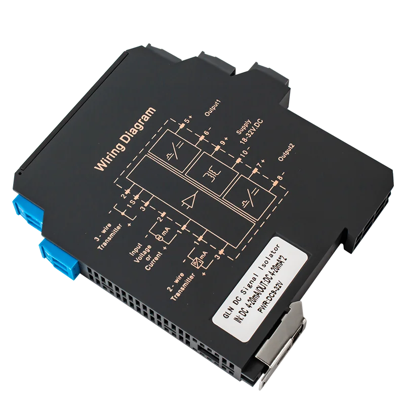 4-20mA to 0-10V 0-5V to 4-20mA Ultra-Thin Signal Isolator 1 In 1 Out 1 In 2 Out DC Voltage Isolated Transmitter 4-20mA 0-20mA