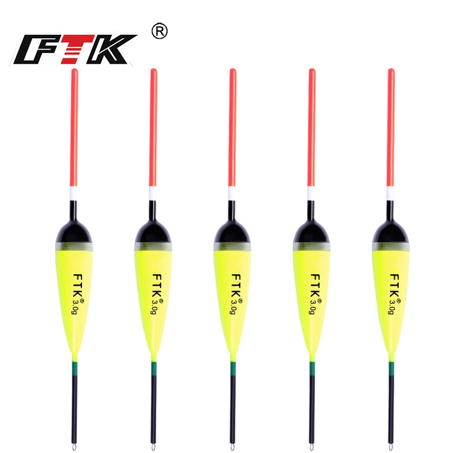 Ftk 5 pçs/lote flutuador de pesca tamanho 2g-4g barguzinsky abeto flutua pesca da carpa bobber bóia vertical comprimento 15.5-20cm equipamento de pesca