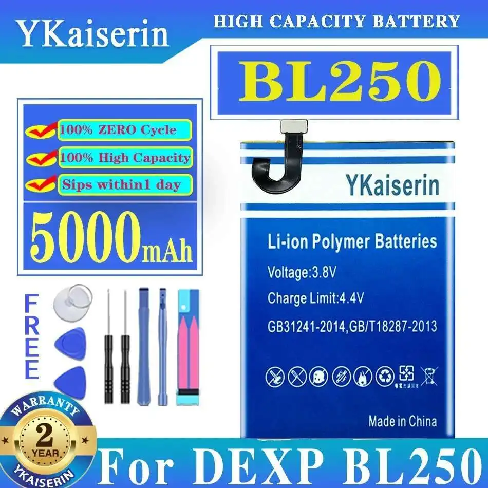 

Легкий аккумулятор мобильного телефона Dexp BL250 BL250 для 5000 мАч