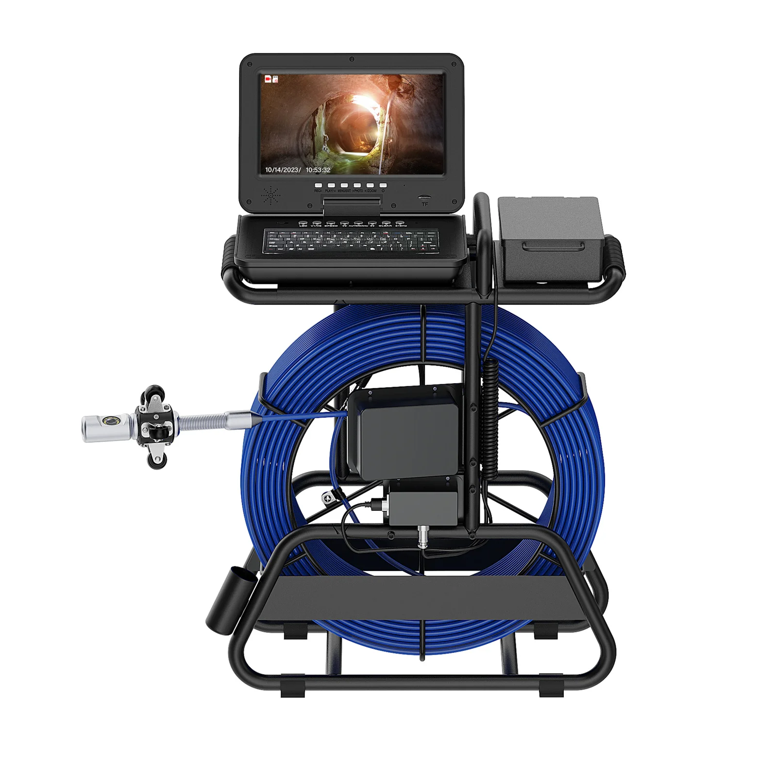 

360 градусов 10-дюймовый Ips 1080P экранный кабель 50 м IP68 канализационная камера 512 Гц локатор канализационная камера 7 мм кабель счетчик метров с клавиатурой