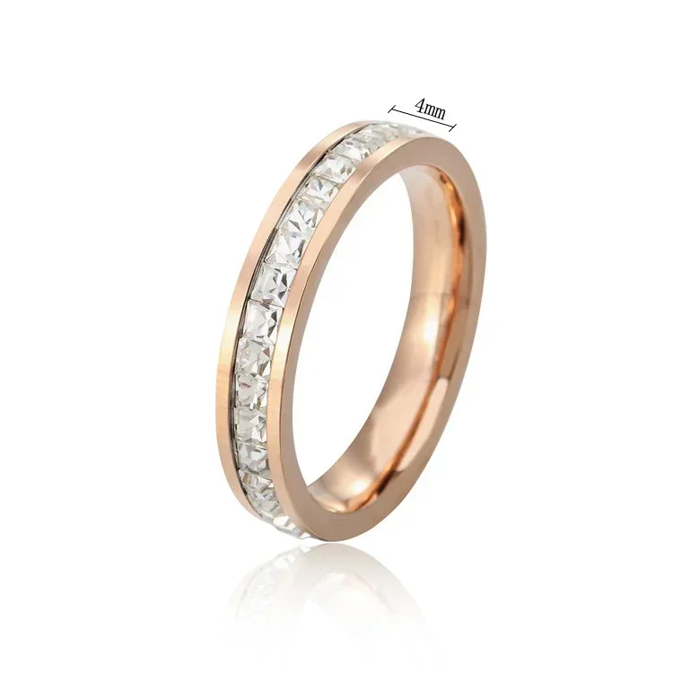 stainless steel rose gold endless engagement wedding ring best gift for women