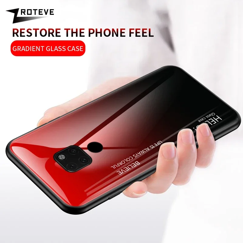 Mate20X Case ZROTEVE Gradient Tempered Glass Cover For Huawei Mate 20 20X 30 40 Pro Plus Mate20 Mate20Lite Mate30 Mate40 Cases