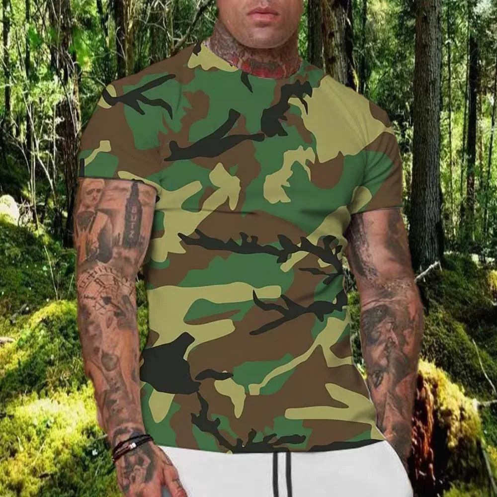 

Спортивная школа, военная школа, дышащая, удобная, впитывающая пот, быстросохнущая мужская студенческая тренировочная камуфляжная футболка