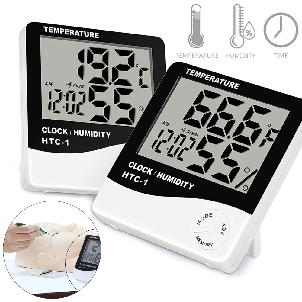 Digital Hygrometer Indoor Thermometer Room Hygrometer Humidity Meter Temperature Humidity Eyelash Beauty Makeup Tools