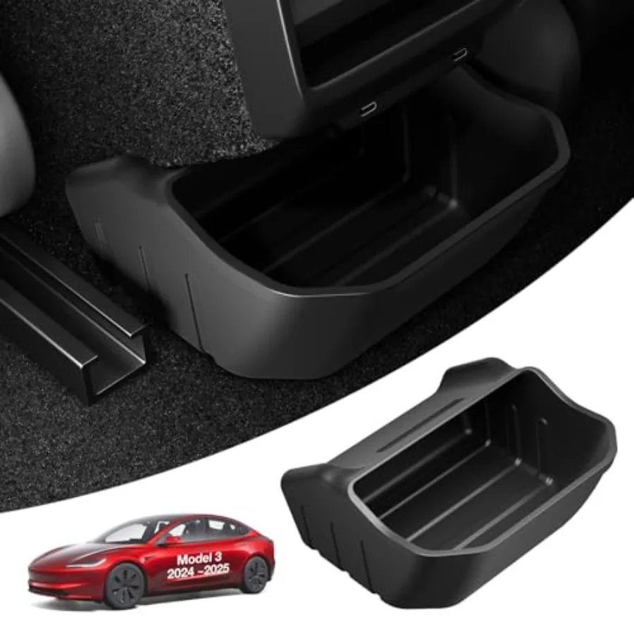 

2025 Upgrade Highland Accories Rear Center Console Organizer [Partitioned Storage and Stable Installation] Backseat Storage Box