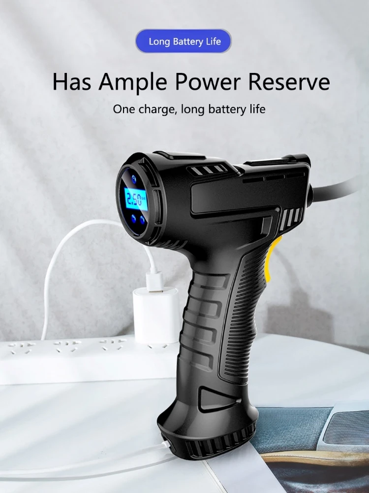 120W Rechargeable Air Compressor Wireless Inflatable Pump Portable Air Pump Digital Auto Car Automatic Tire Inflator Equipment