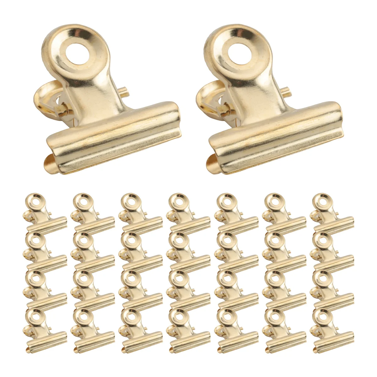 AS53-30 Pack 1 Inch Small Bulldog Hinge Clips, Metal Binder Paper Clips File Paper Money Clamps for Tags Bags, Shops, Office and