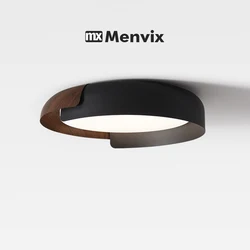 Menvix Nordic Creative Ceiling Lamp Iron/wood Grain Double Layer Lamp Body Living Room Restaurant Hanging Ceiling Light Fixture