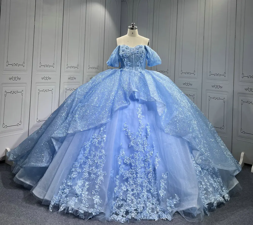 Sukienki Quinceanera Mumuleo Princess Sky Blue Vestidos De 15 Anos Vestidos Quinceaeras Azul Rey