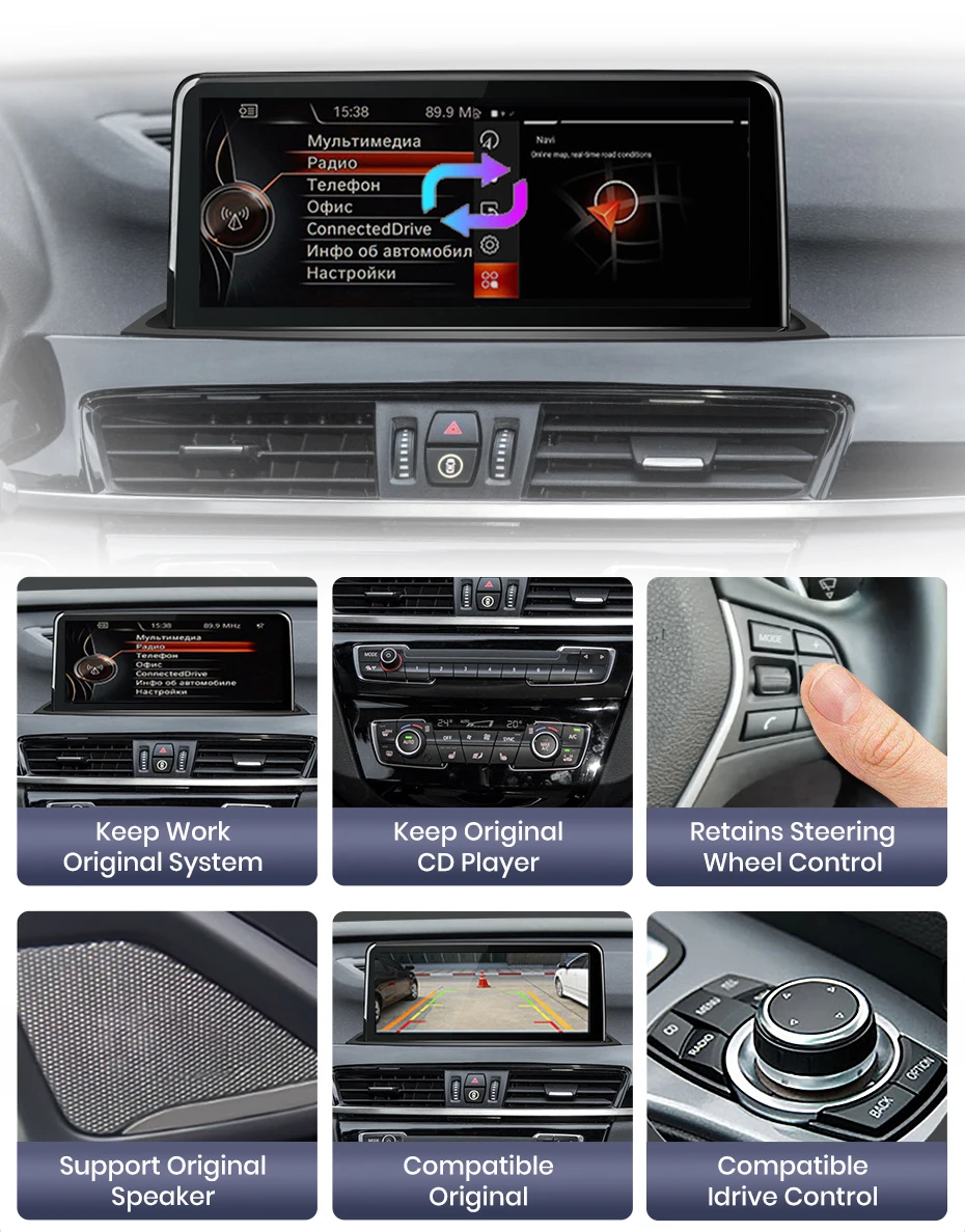 Junsun 10,25 zoll CarPlay Für Apple Auto Radio Multimedia Für BMW X1 F48 X2 F49 2013-2020 Bluetooth drahtlose Android Auto Stereo – Detail 14