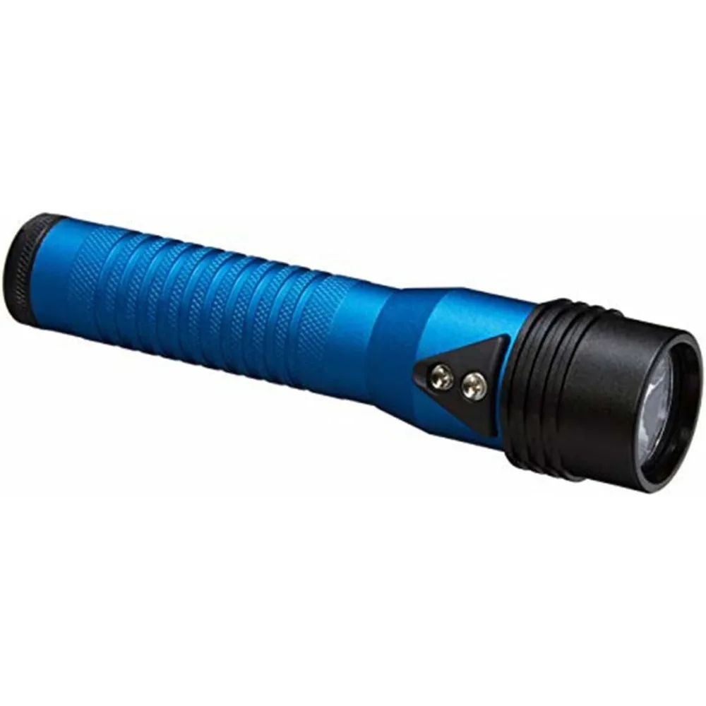 Piggyback LED Flashlight High Lumens Blue Color Long-Lasting Rechargeable Dual-Power Lantern