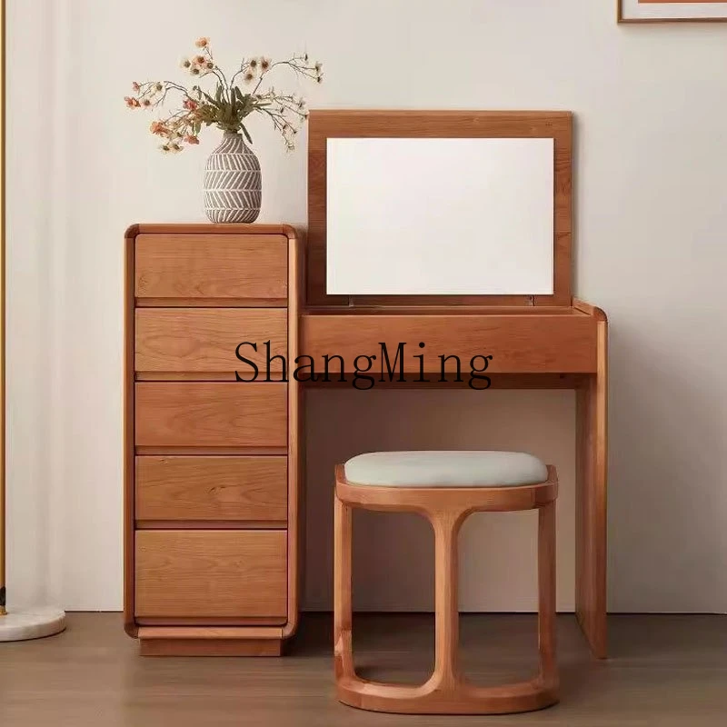

SM new solid wood dresser chest cabinet integrated makeup table bedroom storage cabinet solid wood table