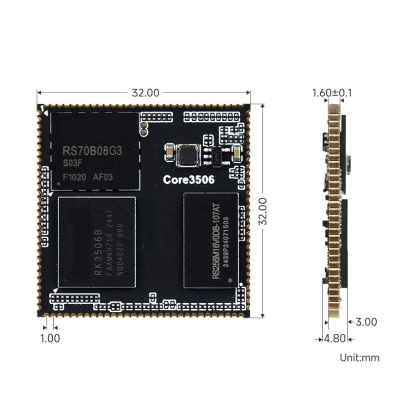 ABVO-For Luckfox Core3506 RK3506B Core Board Embedded Computing For AI And Iot Applications Integrated Multi-Core Processor