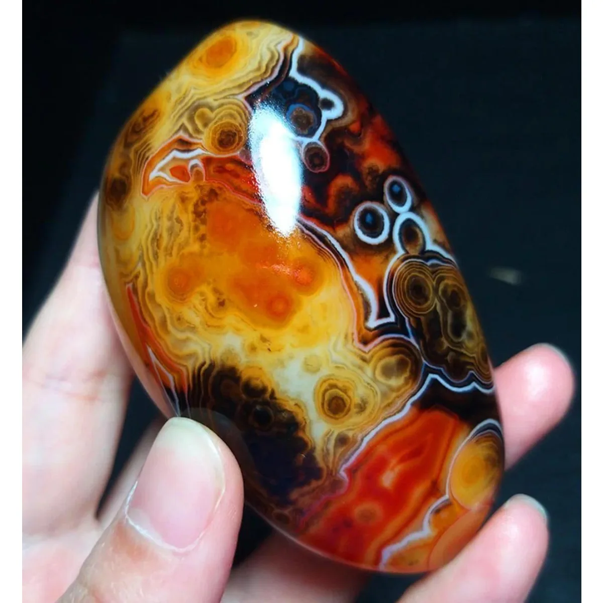 4PC Banded Agate Mountain Gem, Banded Pattern, Polished Tumbled, Rock Collection, Natural Stone, Crystal Collection