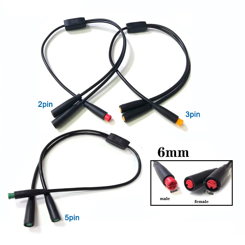 AliExpress NONE 6mm M6 2 3 5 Pin 1 male to 2 female Splitter Julet Electric Butt Cable Plug Connector for ebike waterproof  Signal Sensor cord k