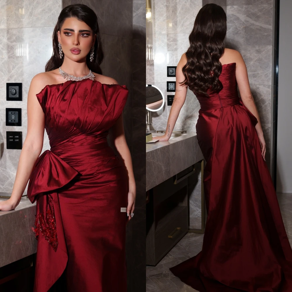 

Customized Exquisite Strapless Evening Dress and Elegant Satin Bridal Party and Temperament Sequined Special Occasion Gowns